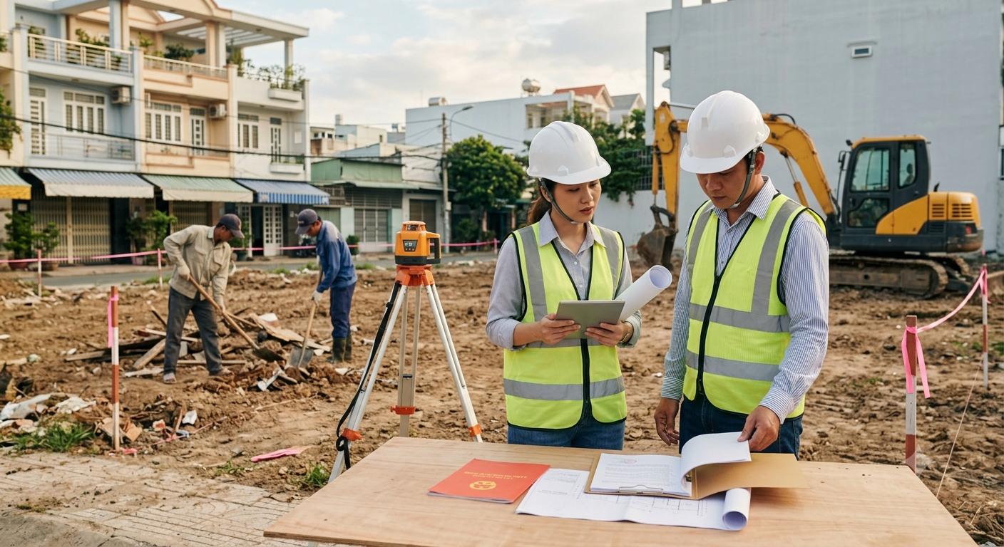 Giai đoạn chuẩn bị pháp lý và mặt bằng trước khi khởi công